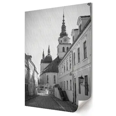 Nowoczesny plakat dekoracyjny Urok starego miasta w monochromie
