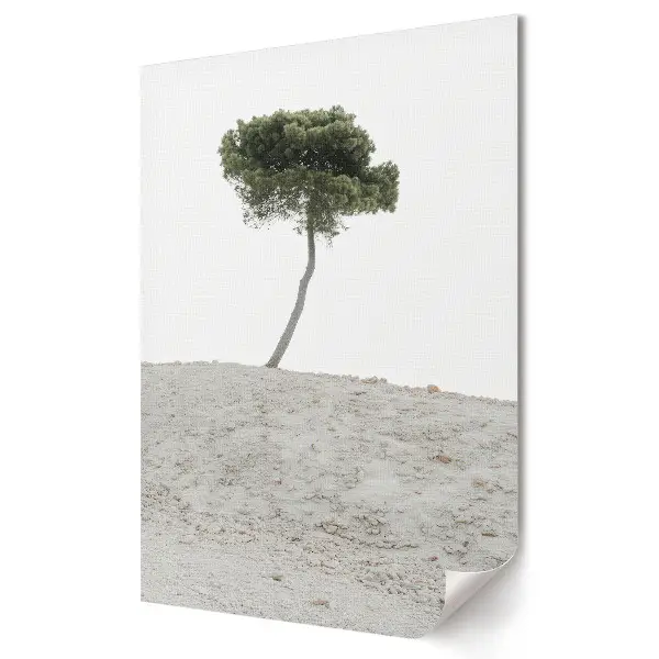 Plakat na materiale polycanvas Samotne drzewo na pustynnym tle