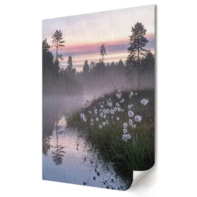 Plakat na materiale polycanvas Misty Morning by the Tranquil River