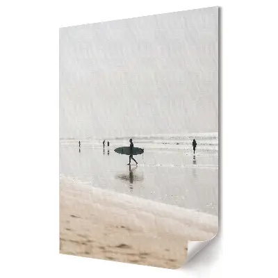 Stylowy plakat na ścianę Spokojny dzień na plaży z surfingiem