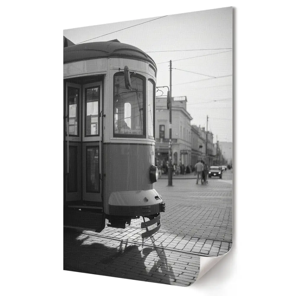Stylowy plakat na ścianę Zabytkowy tramwaj na Starym Mieście