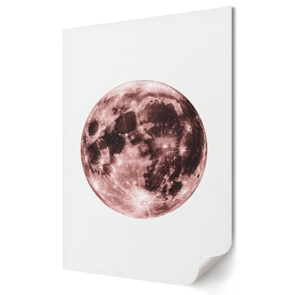 Plakat na materiale polycanvas Różowa Księżycowa Magia Nocy