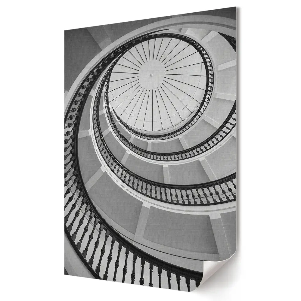Plakat na materiale polycanvas Elegancka spirala w stylu monochromatycznym
