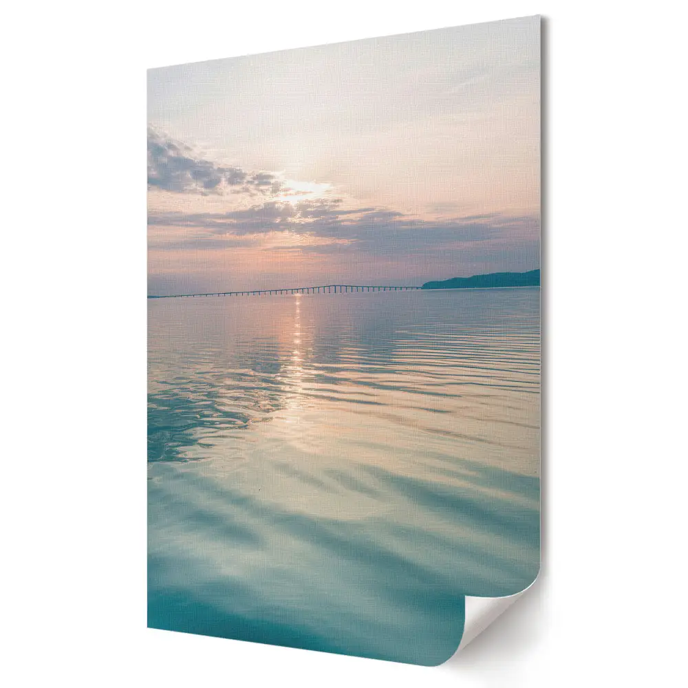 Plakat na materiale polycanvas Spokojny zachód słońca nad wodą