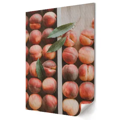 Plakat na materiale polycanvas Soczyste brzoskwinie w naturalnym stylu