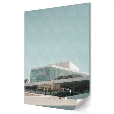 Nowoczesny plakat dekoracyjny przedstawiający nowoczesną architekturę w miejskim krajobrazie