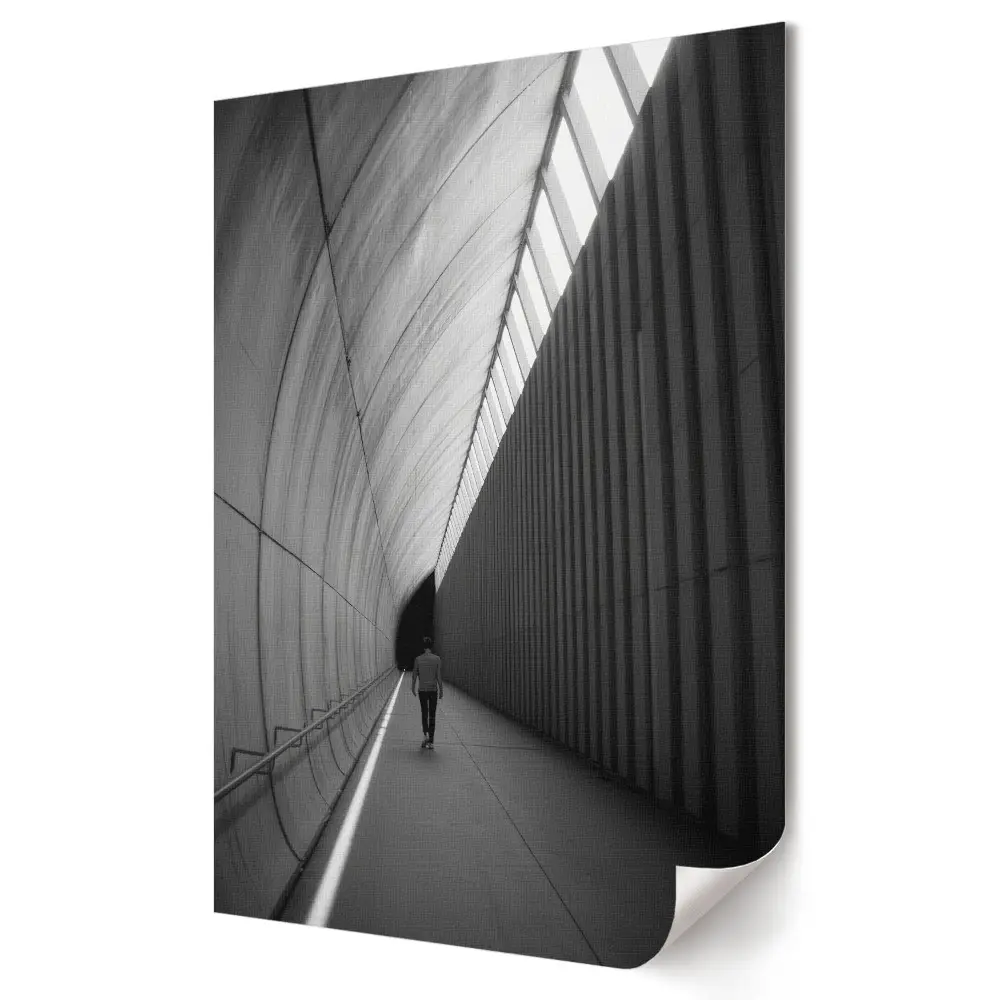 Stylowy plakat na ścianę Samotna podróż przez ciemny tunel