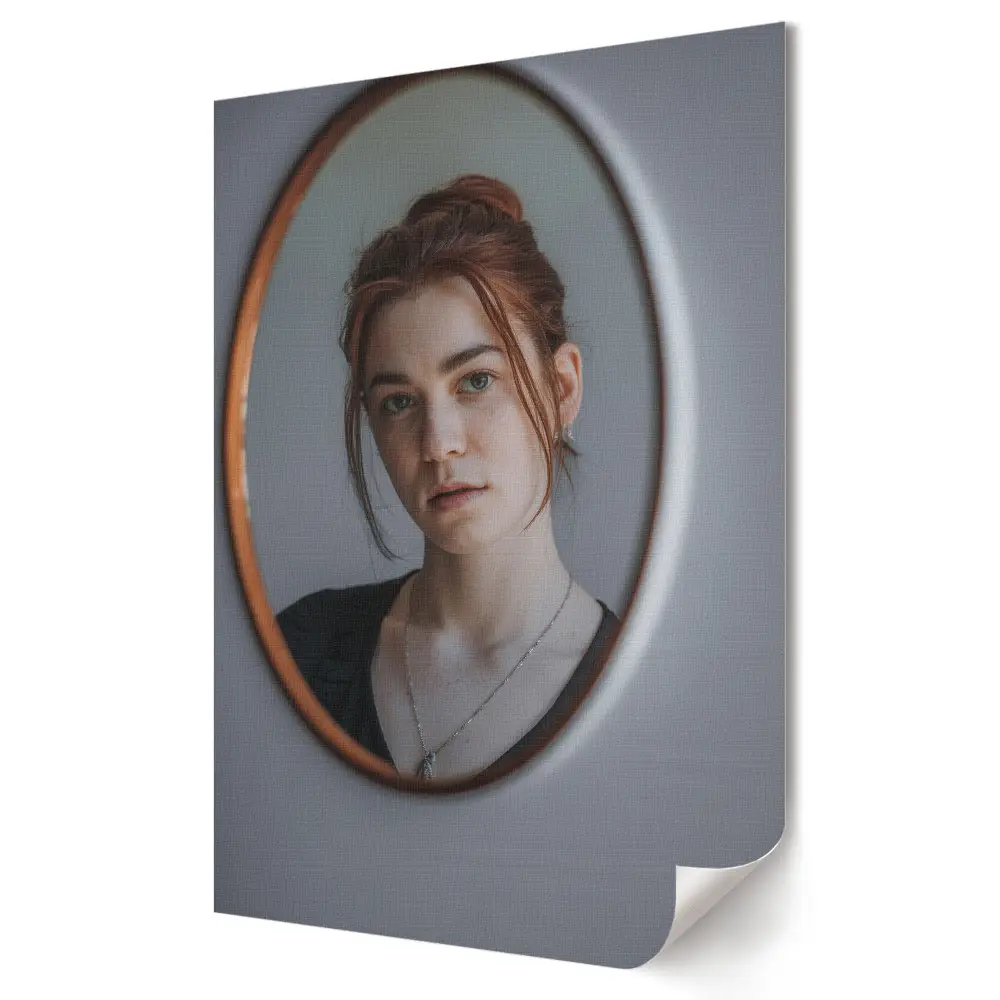 Stylowy plakat na ścianę Refleksja w lustrze: Ujęcie emocji