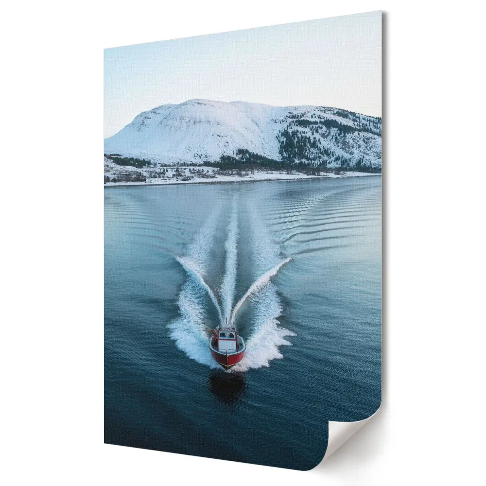 Plakat na materiale polycanvas Spokój wody i górski krajobraz