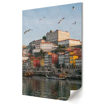 Plakat na materiale polycanvas Portugalski urok kolorowe kamienice Porto