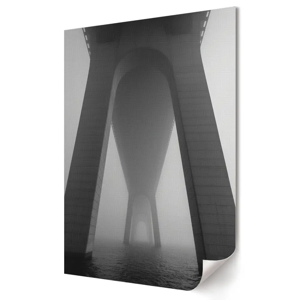 Plakat na materiale polycanvas Misty Bridge Shadows and Silence