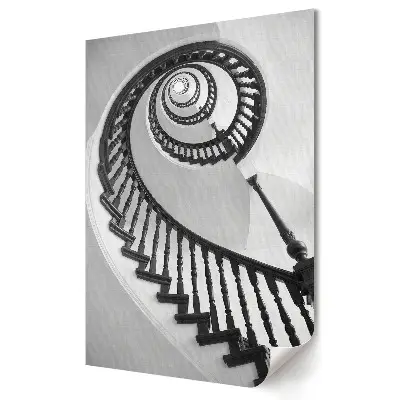 Plakat na materiale polycanvas Elegancka spirala schodów w monochromie
