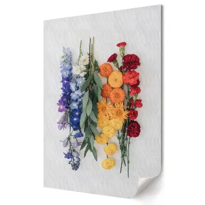 Plakat na materiale polycanvas Kolorowa Kompozycja Kwiatów na Tle