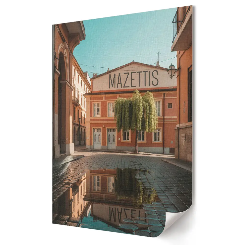 Stylowy plakat na ścianę Urokliwe ulice Mazettis w słońcu