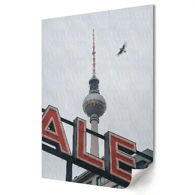 Stylowy plakat na ścianę Berlin Wieża Telewizyjna i Ptak