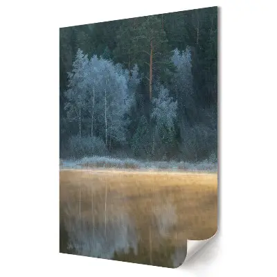 Plakat na materiale polycanvas Spokojny Poranek nad Lustrzanym Jeziorem