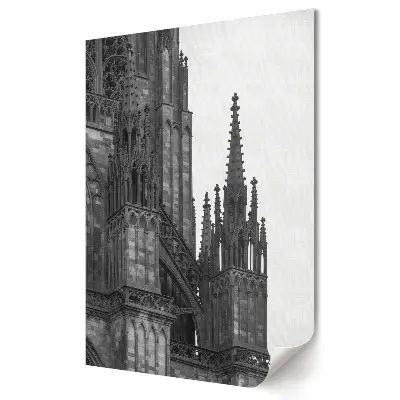 Plakat na materiale polycanvas Gotyckie Detale Katedry w Monochromie