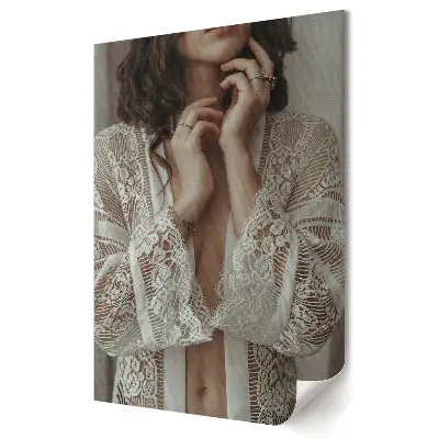 Plakat na materiale polycanvas Elegancja w Koronkowym Szalu