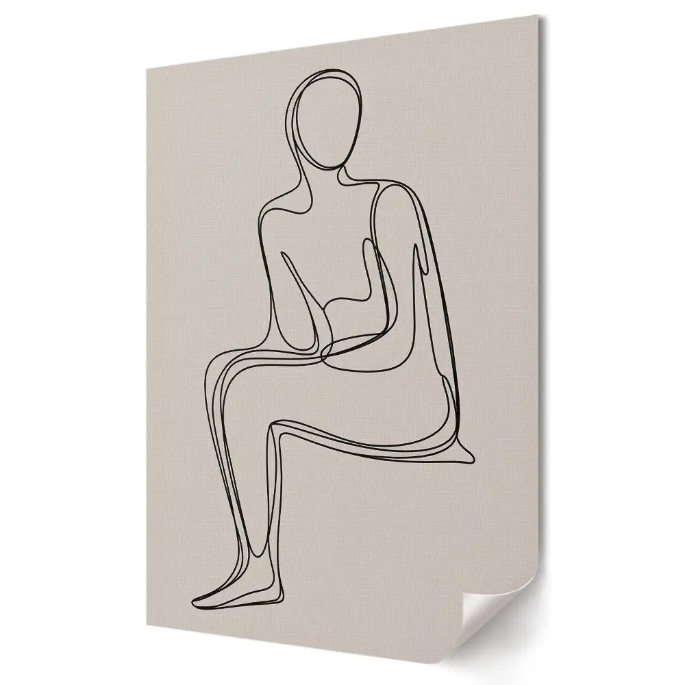 Stylowy plakat na ścianę Minimalistyczna postać w linii