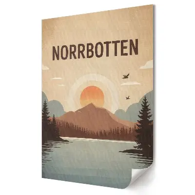 Nowoczesny plakat dekoracyjny Malowniczy krajobraz Norrbotten