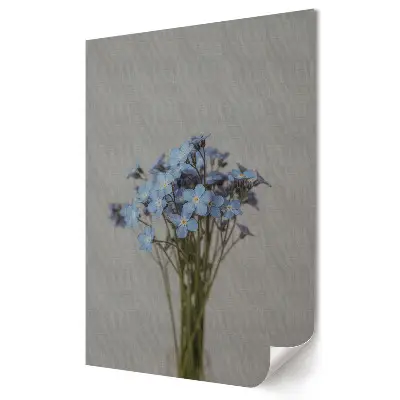 Plakat na materiale polycanvas Delikatne niebieskie kwiaty w wazonie