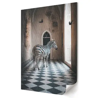 Plakat na materiale polycanvas Zebra w Tajemniczym Wnętrzu