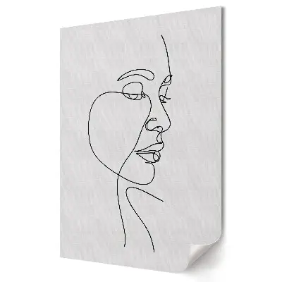 Minimalistyczny portret w linii ciągłej na materiale polycanvas
