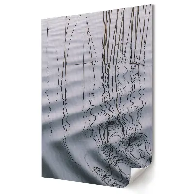 Plakat na materiale polycanvas Odbicia w wodzie i roślinność