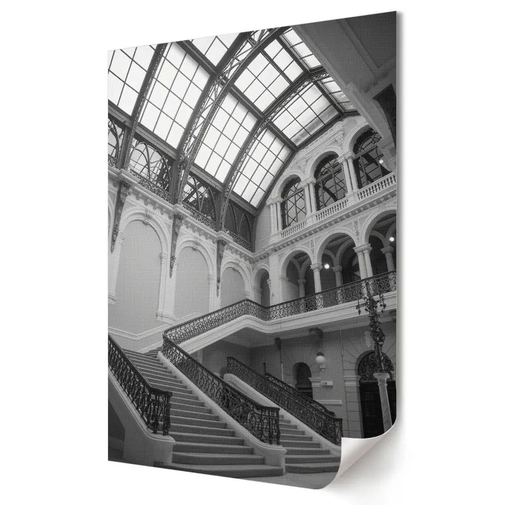 Nowoczesny plakat dekoracyjny Elegancja architektury w czerni i bieli