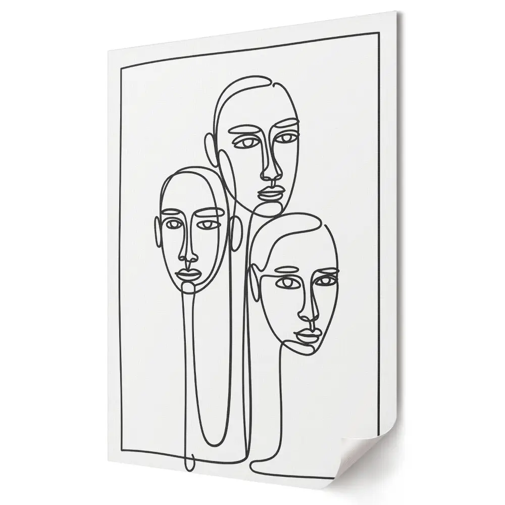Stylowy minimalistyczny plakat na ścianę Trzy twarze