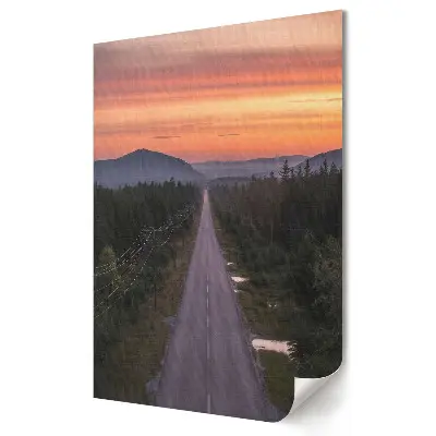 Plakat na materiale polycanvas Droga w zachodzącym słońcu