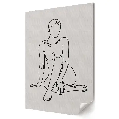 Stylowy plakat na ścianę z minimalistyczną kobiecą sylwetką liniową