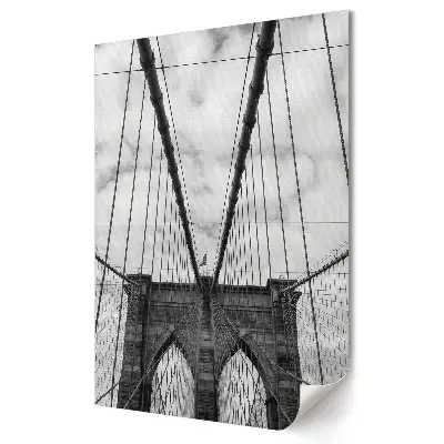 Nowoczesny plakat dekoracyjny Brooklyn Bridge w czarno-białej perspektywie