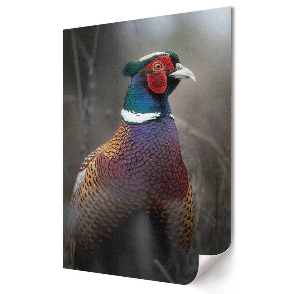 Plakat na materiale polycanvas Kolorowy bażant w naturalnym środowisku