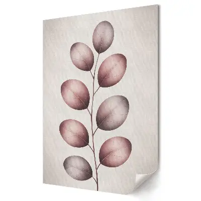 Plakat na materiale polycanvas Delikatne liście w pastelowych odcieniach