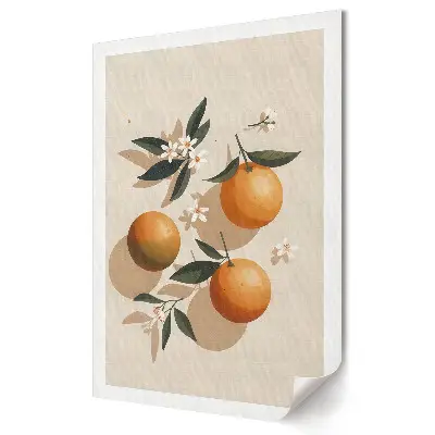 Stylowy plakat na ścianę Citrus Fruits with Floral Accents