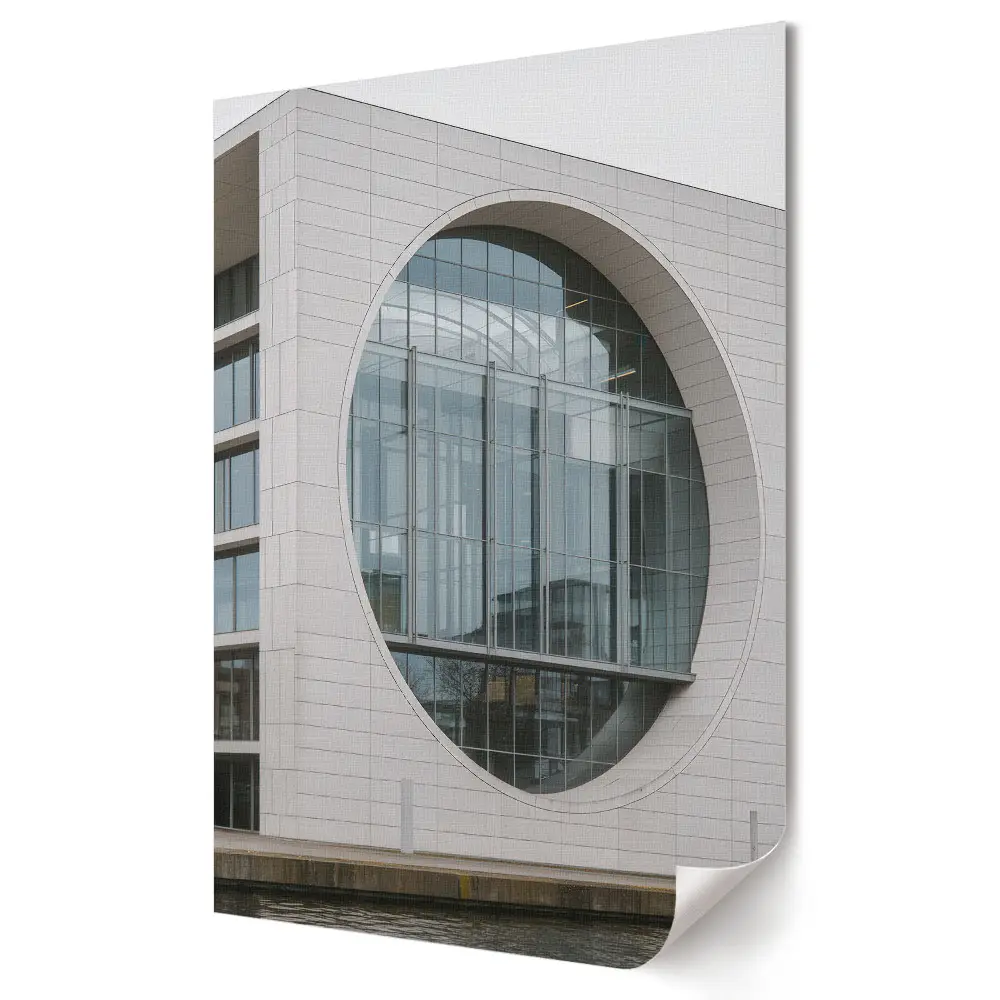 Stylowy plakat na ścianę z motywem nowoczesnej architektury z okrągłym detalem