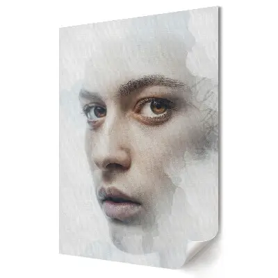Plakat na materiale polycanvas Tajemniczy portret w delikatnych barwach