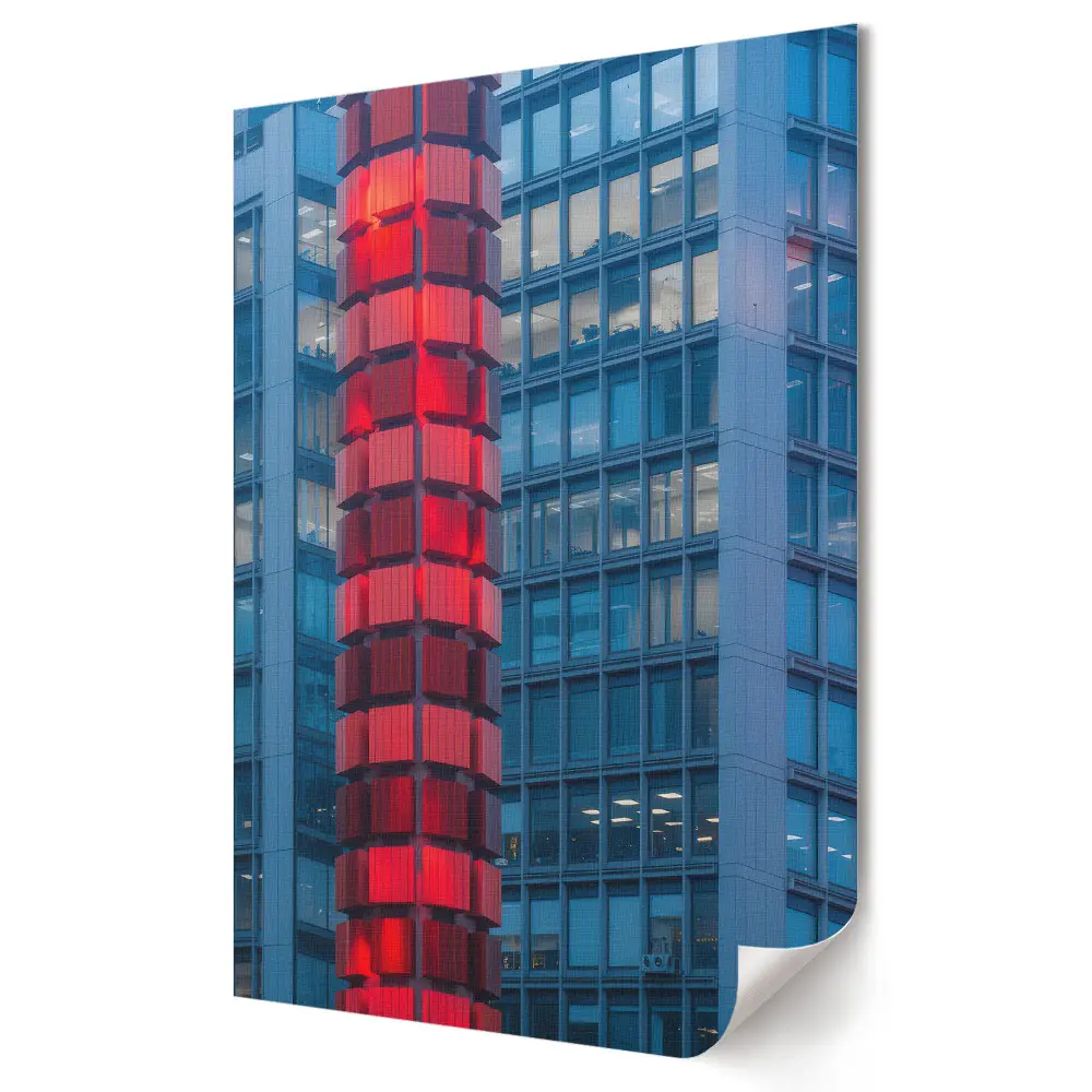 Stylowy plakat na ścianę z nowoczesną architekturą w miejskim krajobrazie