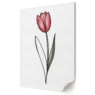 Nowoczesny plakat dekoracyjny Elegancki tulipan na białym tle