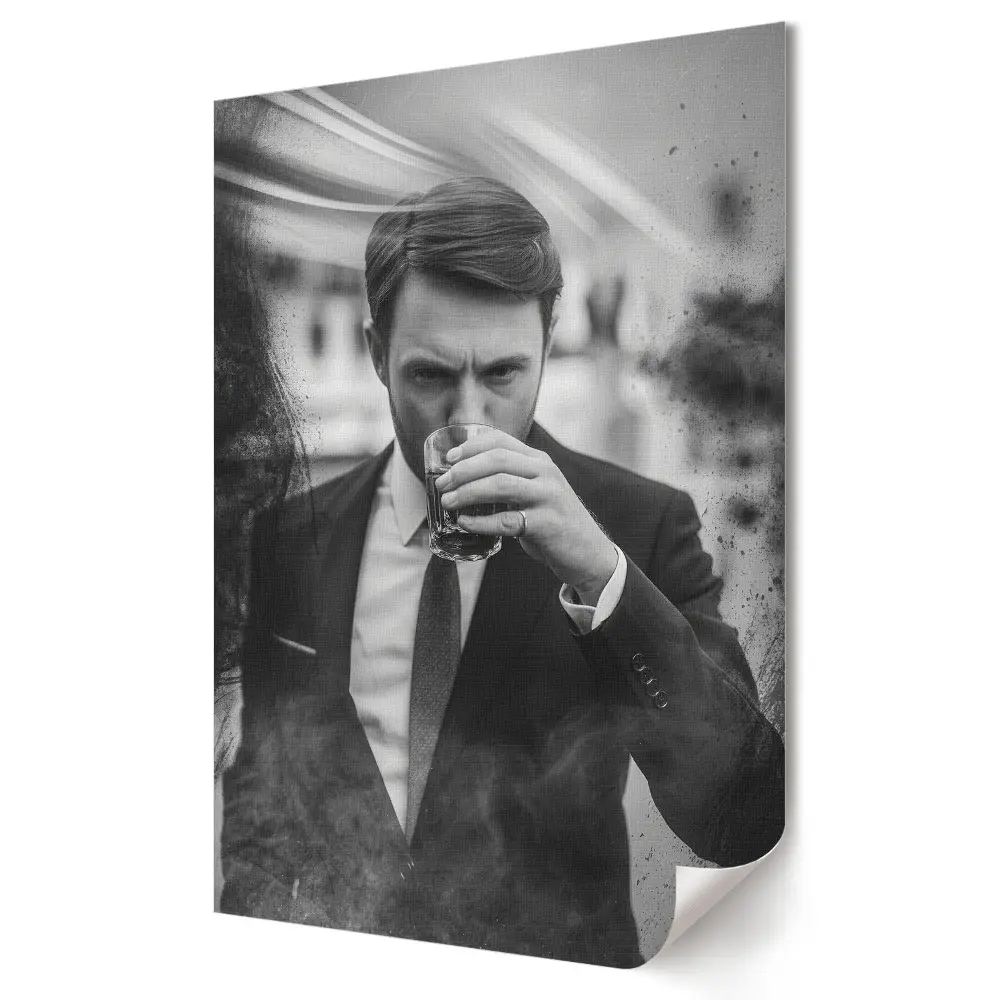 Plakat na materiale polycanvas Elegancja w czerni i bieli