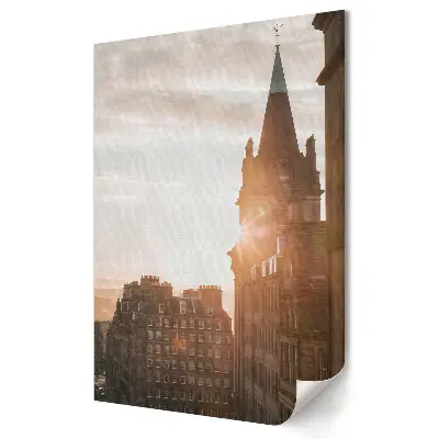 Plakat na materiale polycanvas Zachód słońca nad miejskim krajobrazem