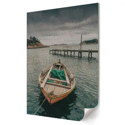 Grafika ścienna na płótnie Spokojny port w szarym świetle
