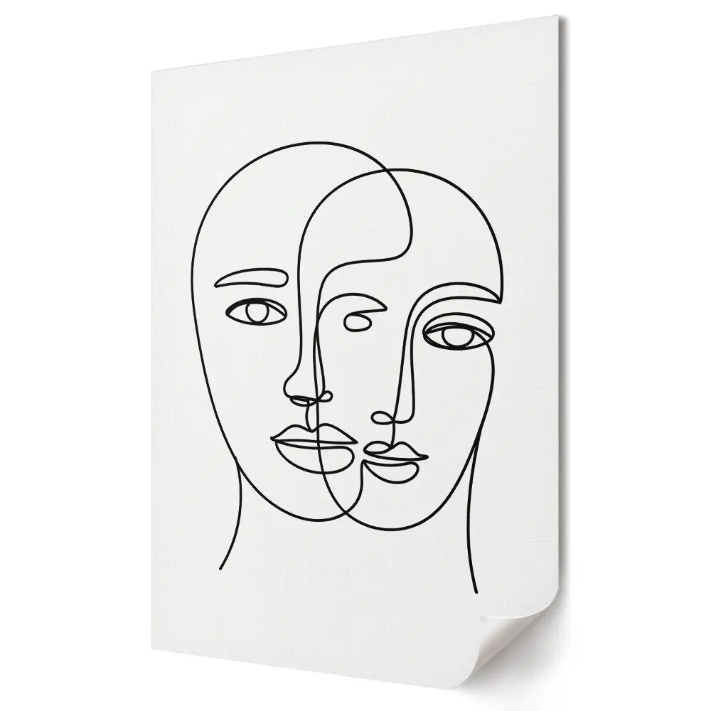 Plakat na materiale polycanvas Podwójne oblicza emocji w linii
