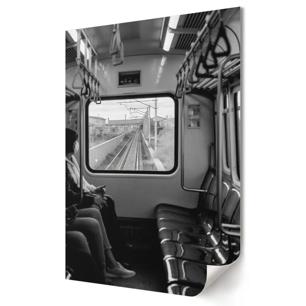 Grafika ścienna na płótnie Podróż w ciszy miejskiego transportu