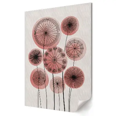 Plakat na materiale polycanvas Abstrakcyjne kwiaty w odcieniach różu