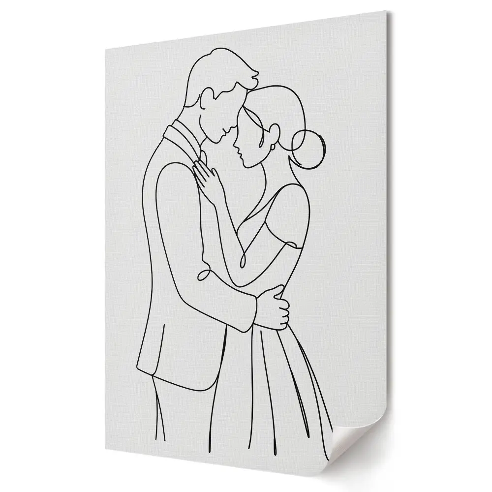 Plakat na materiale polycanvas Miłość w prostocie linii