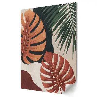 Plakat na materiale polycanvas Tropikalne liście w nowoczesnym stylu