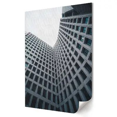 Nowoczesny plakat dekoracyjny przedstawiający nowoczesną architekturę w miejskim krajobrazie