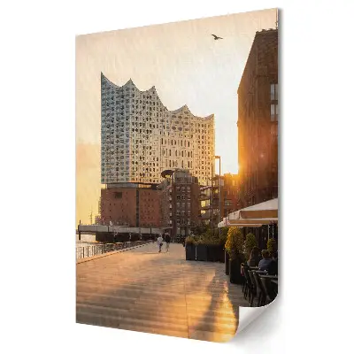 Plakat na materiale polycanvas Zachód słońca nad nowoczesną architekturą